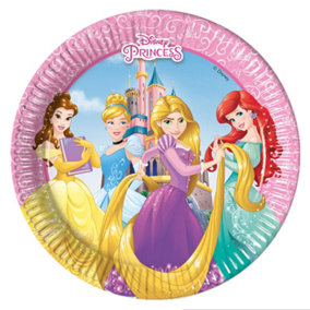 Disney Princess Paper Characters Party Plates (Pack of 8) Multicoloured (One Size)