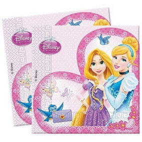 Disney Princess Paper Disposable Napkins (Pack of 20) Pink/Blue/Purple (One Size)