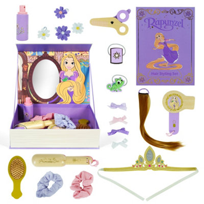 Disney Princess Rapunzel Wooden Hair Styling Set 22 Piece, Pretend