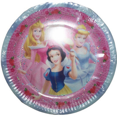 Disney Princess Rose Disposable Plates (Pack Of 8) Multicoloured (One Size)