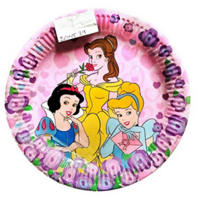 Disney Princess Round Party Plates (Pack of 8) Pink/Purple/Green (One Size)