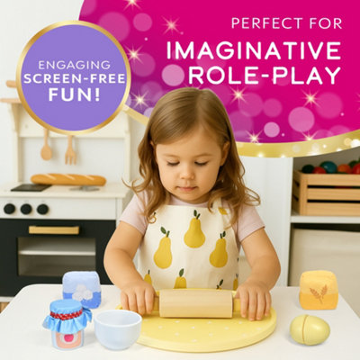 Disney Princess Snow White Baking Set Wooden, Pretend Play with Book Box