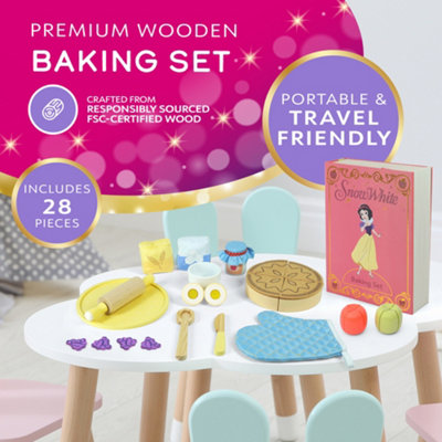 Disney Princess Snow White Baking Set Wooden, Pretend Play with Book Box
