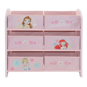 Disney Princess Storage Unit in Pink with 6 Storage Boxes for Kids, W63.5 X D25 X H60cm