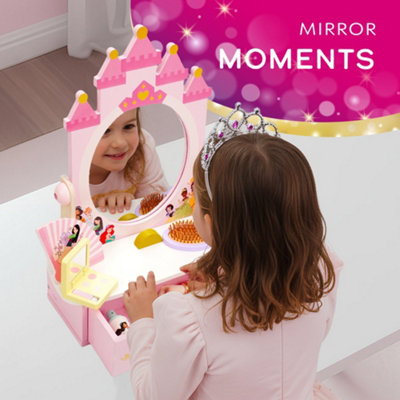 Disney Princess Tabletop Vanity 12 Piece, Wooden Pretend Play Makeup ...