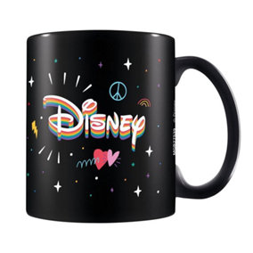 Disney Rainbow Logo Mug Black/White (One Size)