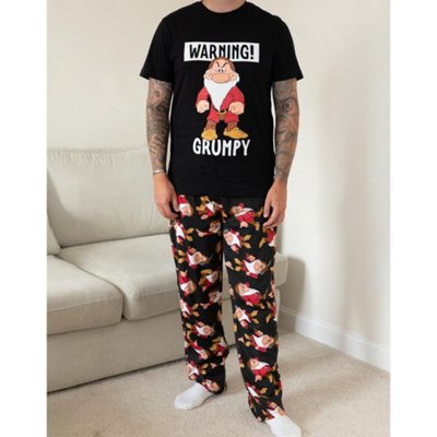 Disney Snow White & The Seven Dwarfs Mens Black Grumpy Short Sleeve ...
