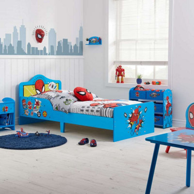 Disney Marvel Spider-Man Storage Bed, 15mm MDF, Blue, Small