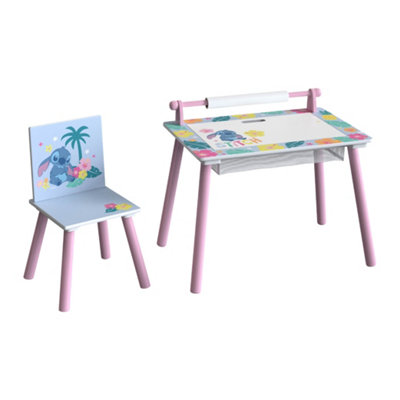Disney Stitch Kids Table and Chair Set - Wooden Activity Table for Toddlers