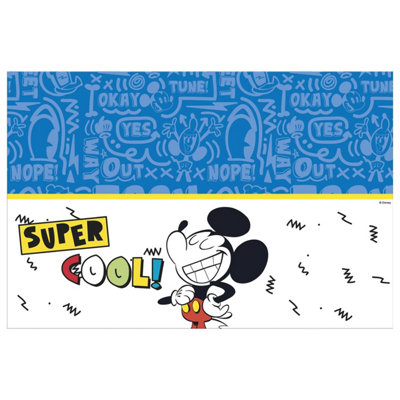 Disney Super Cool Plastic Mickey Mouse Party Table Cover Multicoloured (One Size)