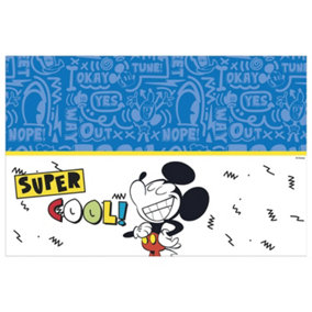 Disney Super Cool Plastic Mickey Mouse Party Table Cover Multicoloured (One Size)