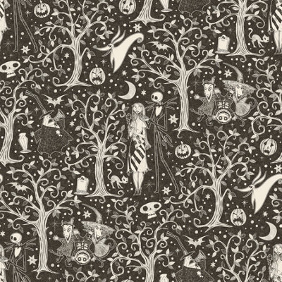 Disney Tim Burton's The Nightmare Before Christmas Sepia Forest Peel & Stick Wallpaper