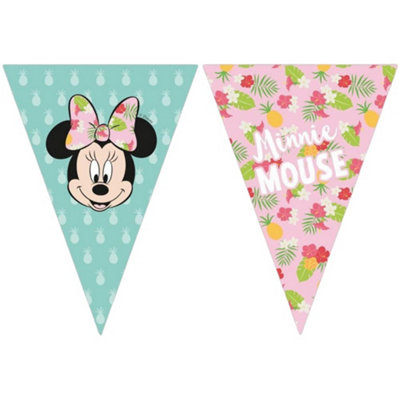 Disney Tropical Minnie Mouse Banner Blue/Pink (One Size)