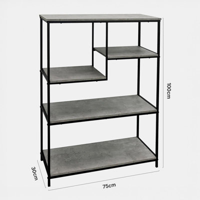 Display Unit Multi Tier Side Table Shelving Organiser Storage Home, Grey