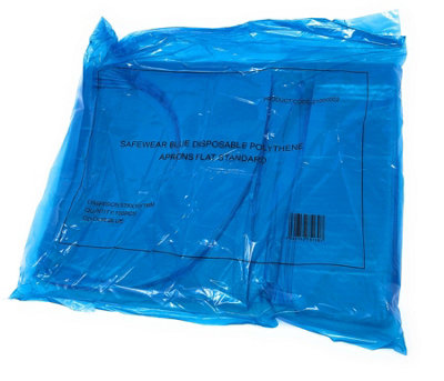 Disposables Polythene Aprons Blue flat pack 100 - Discounted Cleaning Supplies