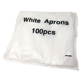 Disposables Polythene Aprons White flat pack 100 - Discounted Cleaning Supplies