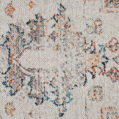 Distressed Beige Multicolour Persian Style Washable Non Slip Rug 200x290cm