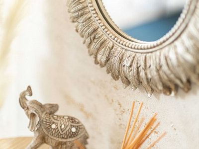 Distressed Silver Feathered Mirror - 5