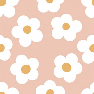 Ditzy Daisy Wallpaper In Pink And White