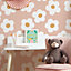 Ditzy Daisy Wallpaper In Pink And White