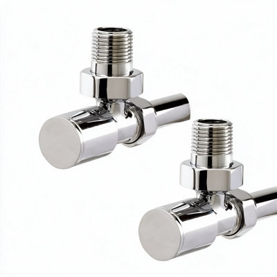Diva 400 x 800mm Chrome Heated Towel Rail & Matching Radiator Valves ...