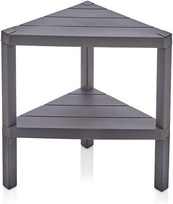 DIVCHI 2 Tier Corner Shelf Triangle Space-Saving Freestanding Shelving Unit  Storage Shelves  Display Rack  Bookcase  Kitchen