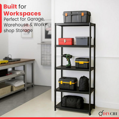 DIVCHI 5 Tier Storage Shelving Unit Heavy Duty Shelf Rack for Home ...