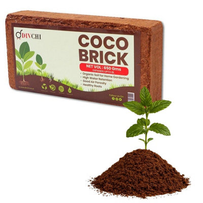 DIVCHI Coco Brick 650g, Organic, Coconut Fibre, 100% Natural, Reptile ...
