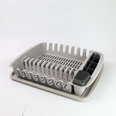 DIVCHI Dish Drainer Plastic Dish Drying Rack Sink Drainer With Cutlery ...