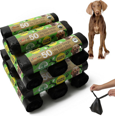 DIVCHI Dogs Bag With Tie Handles Doggy Waste Pickup Bags Mess