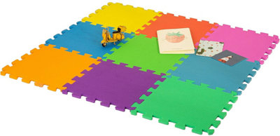 DIVCHI Foam Play Mat - 29x29cm Multi Colour Floor Mats  27 Pack - Comfortable Cushiony Foam Floor Puzzle Mat for Kids & Toddlers
