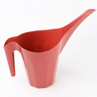 DIVCHI Small Watering Can With 1.25L Capacity Long Spout Indoor & Outdoor Water Jug Pot For House Plant Garden Flower Red