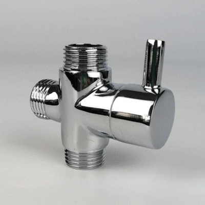thumbnail image 2 of Nes Home Chrome Two-Way Diverter Adapter For Kitchen & Bathroom Taps – Brass, 22mm 2 of 5