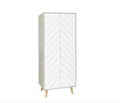 Dixie 2 Door Wardrobe in Dusty Grey and White