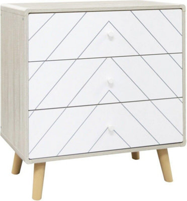 Dixie 3 Drawer Chest in Dusty Grey and White