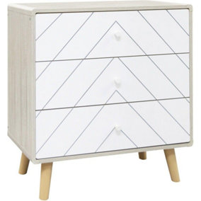 Dixie 3 Drawer Chest in Dusty Grey and White