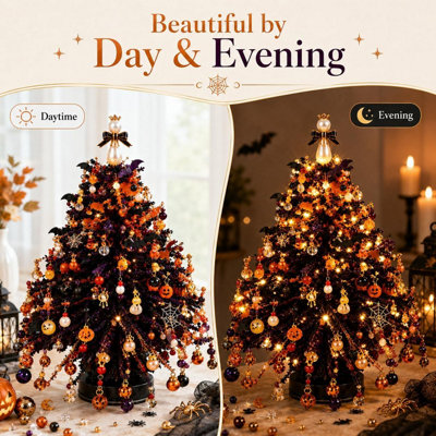 DIY Beaded Halloween Tree Kit, 3D Bead Craft with Lighted Tabletop ...