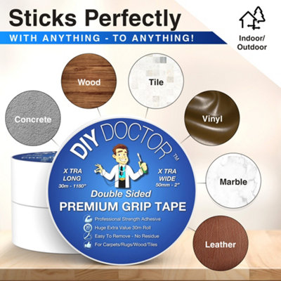 SWRT 2 Inch X 30 Yard Double Sided Tape Heavy Duty - Strong Rug Gripper Carpet Tape No Residue