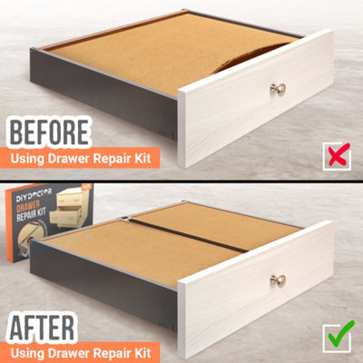 DIY Doctor Drawer Doctor Kit - 6 Pack - Fix Broken or Buckled Drawers - Drawer Strengthener and Support Kit