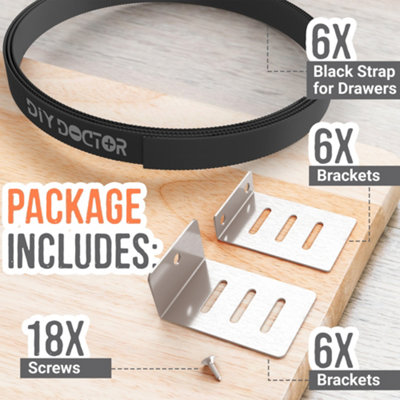 DIY Doctor Drawer Doctor Kit - 6 Pack - Fix Broken or Buckled Drawers - Drawer Strengthener and Support Kit
