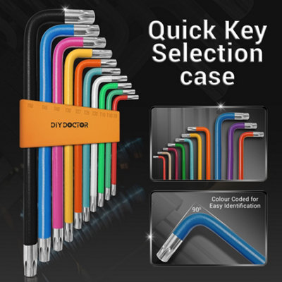 DIY Doctor Torx Key Set - 10 Piece T9 to T50 - Hex Key Set with Hole ...