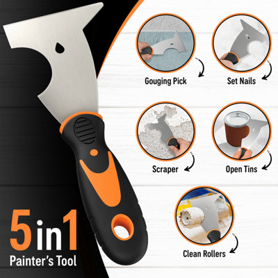 DIY Doctor Wallpaper Scraper Set - 4 Piece - 3 Strippers and 1 Putty ...