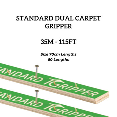 DIY Home Standard Dual Carpet Gripper Strips Rods - 35m - 115ft - Free Delivery