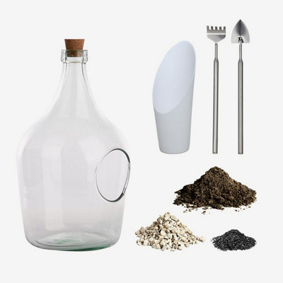 DIY Open Bottle Plant Terrarium Starter Kit - 3 Litre