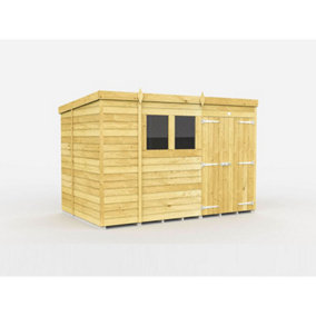 DIY Sheds 10x6 Pent Shed - Double Door With Windows