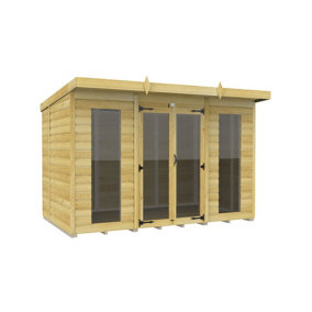 DIY Sheds 10x6 Pent Summer House Loglap (Full Height Window)