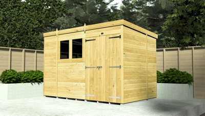 DIY Sheds 10x8 Pent Shed - Single Door With Windows