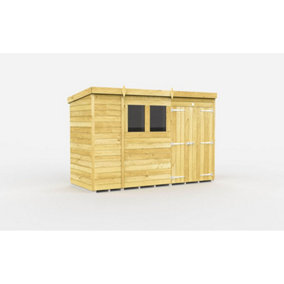 DIY Sheds 11x4 Pent Shed - Double Door With Windows