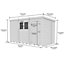 DIY Sheds 12x7 Pent Shed - Single Door With Windows