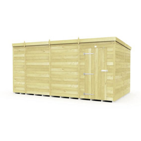 DIY Sheds 13x8 Pent Shed - Single Door Without Windows